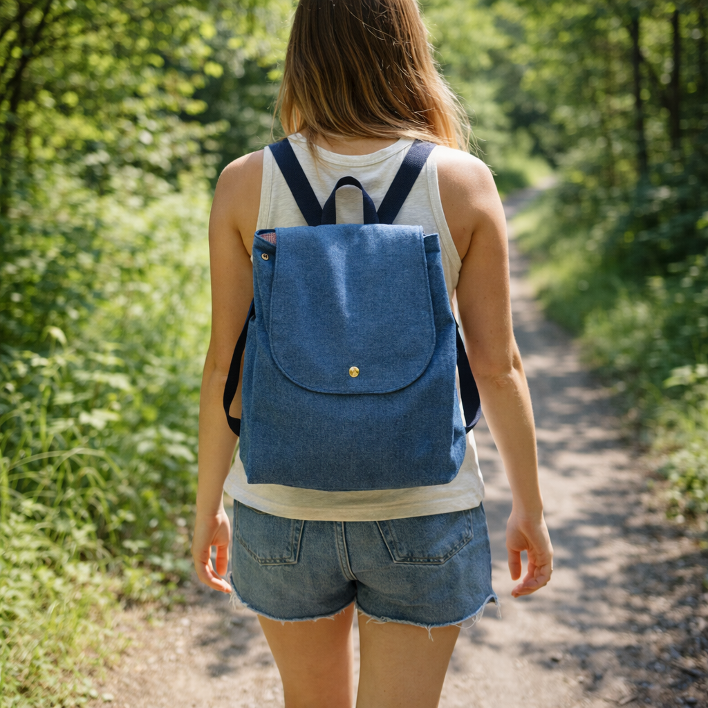 Sac à dos en denim pour adulte - Style au choix