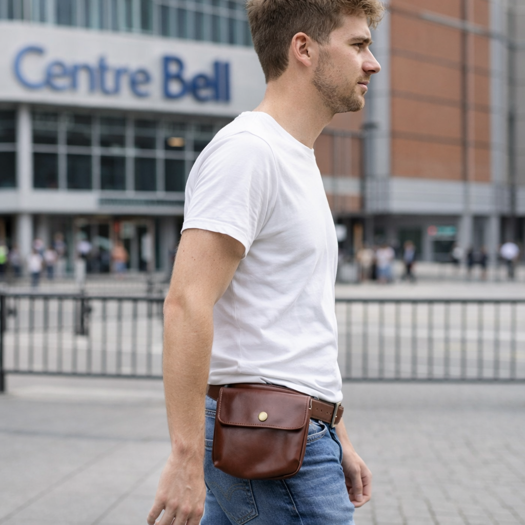 Sacoche de ceinture en cuir synthétique - Style au choix