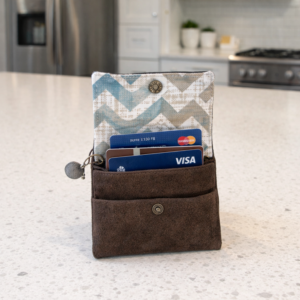 Petit porte-monnaie en cuir synthétique - Style au choix