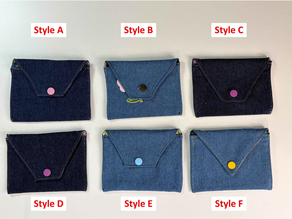 Étui pour serviette sanitaire en jeans - Style au choix