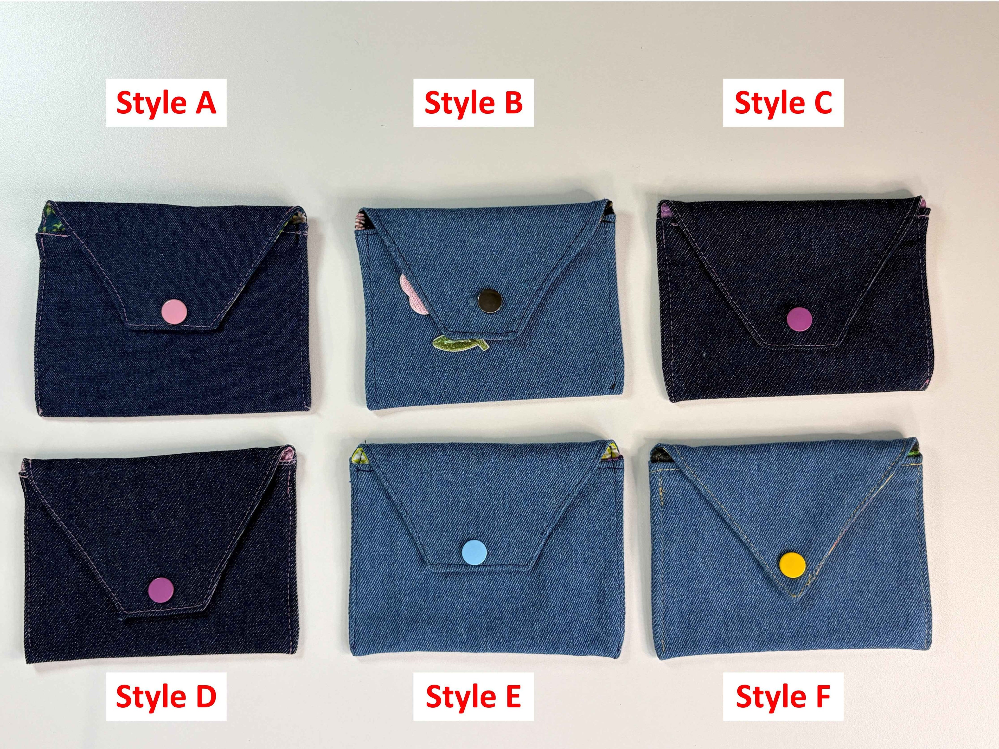 Étui pour serviette sanitaire en jeans - Style au choix