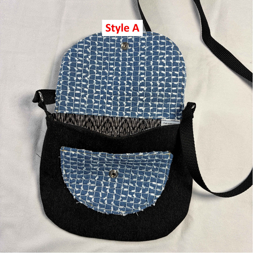 Sac bandoulière en denim recyclé