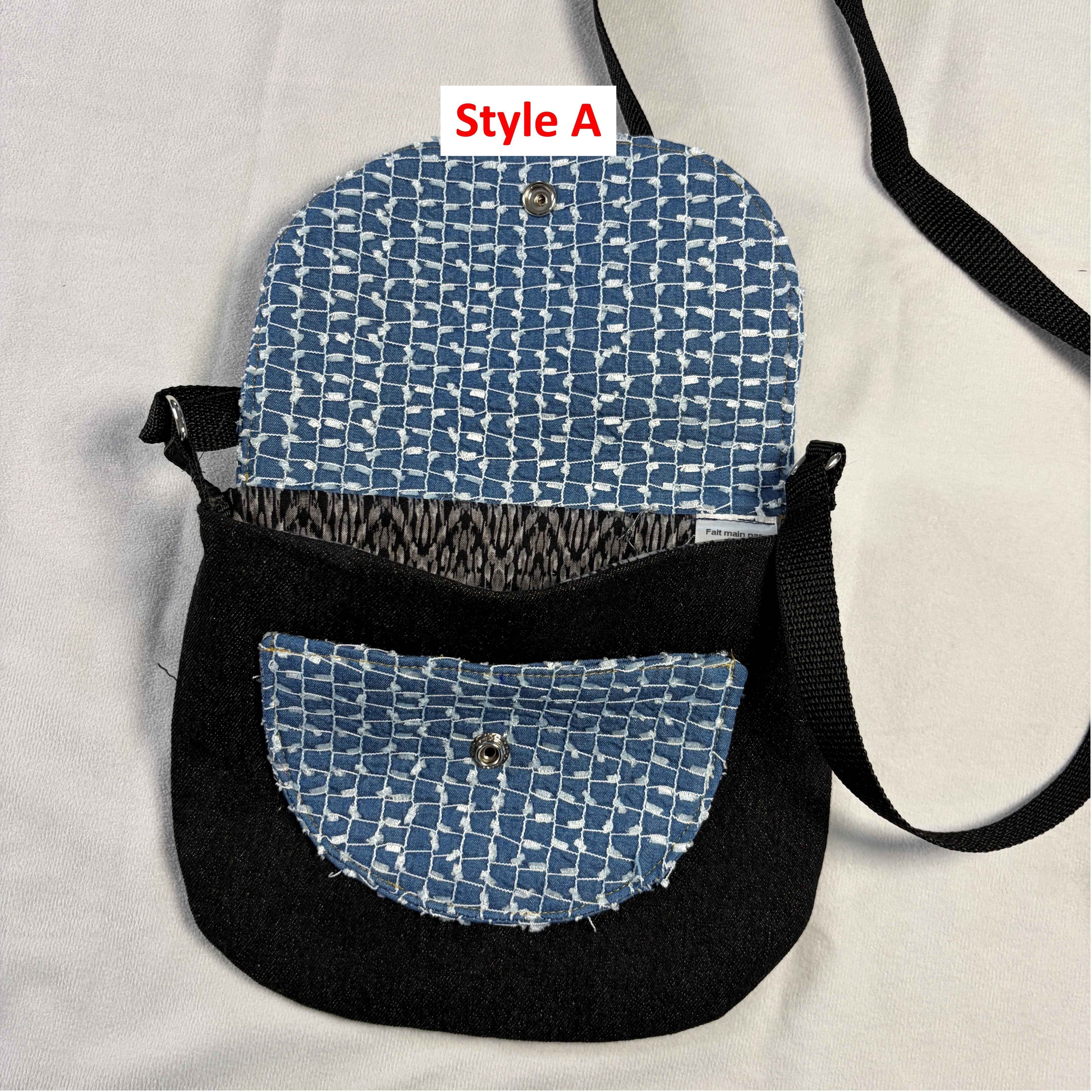 Sac bandoulière en denim recyclé