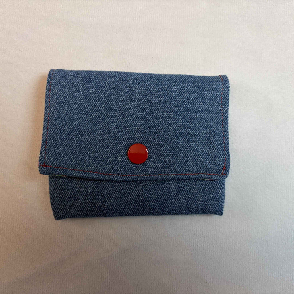 Petit porte-monnaie en denim recyclé - Style au choix