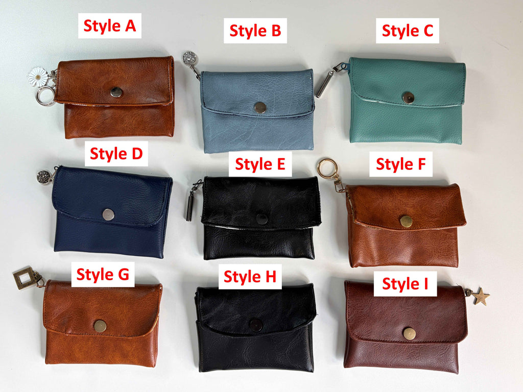 Porte monnaie en cuir synthétique - Style au choix