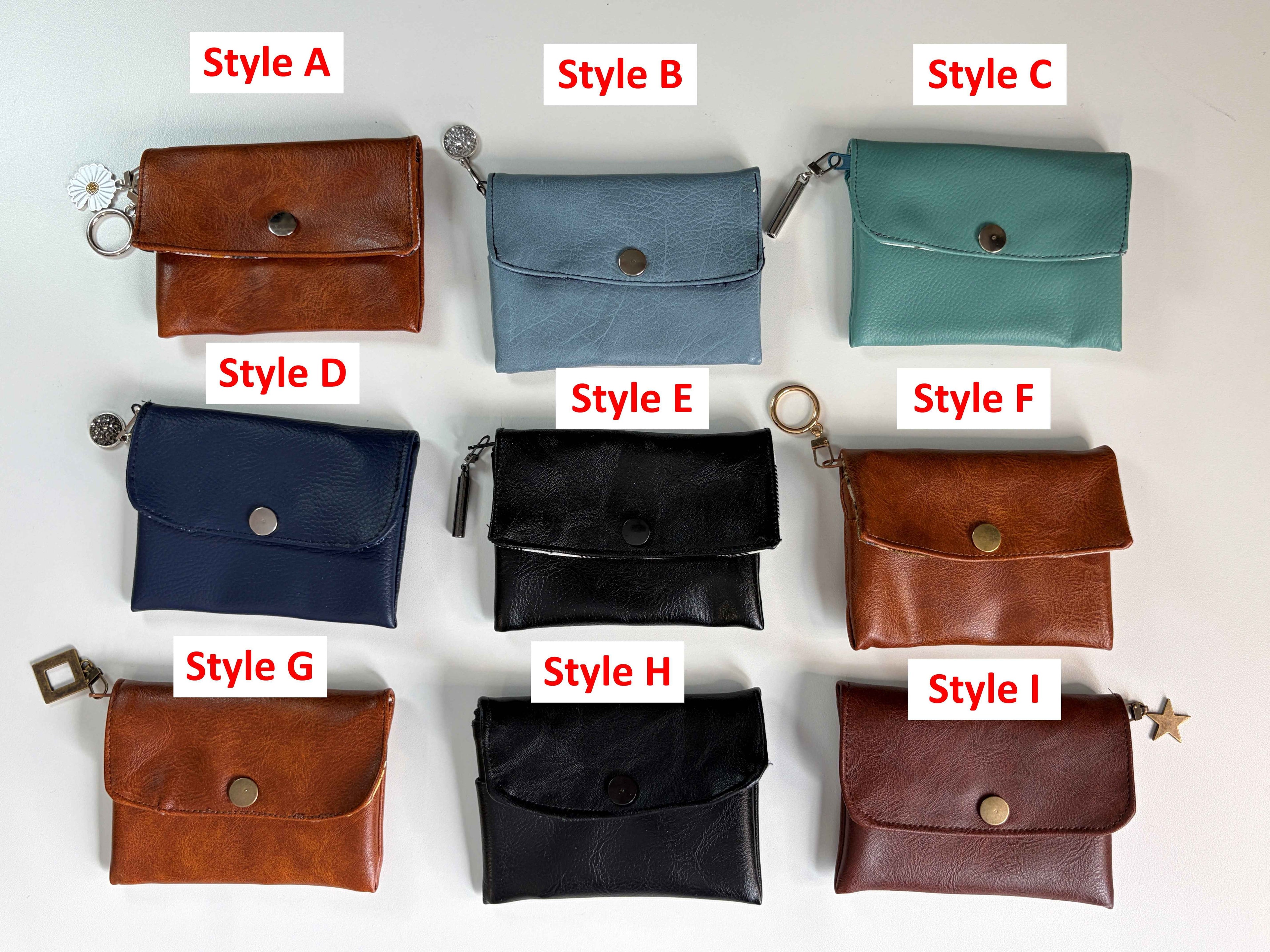 Porte monnaie en cuir synthétique - Style au choix