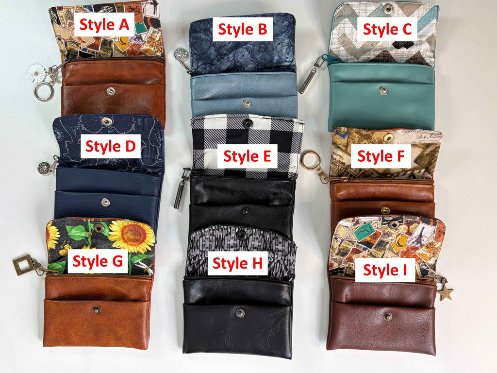 Porte monnaie en cuir synthétique - Style au choix