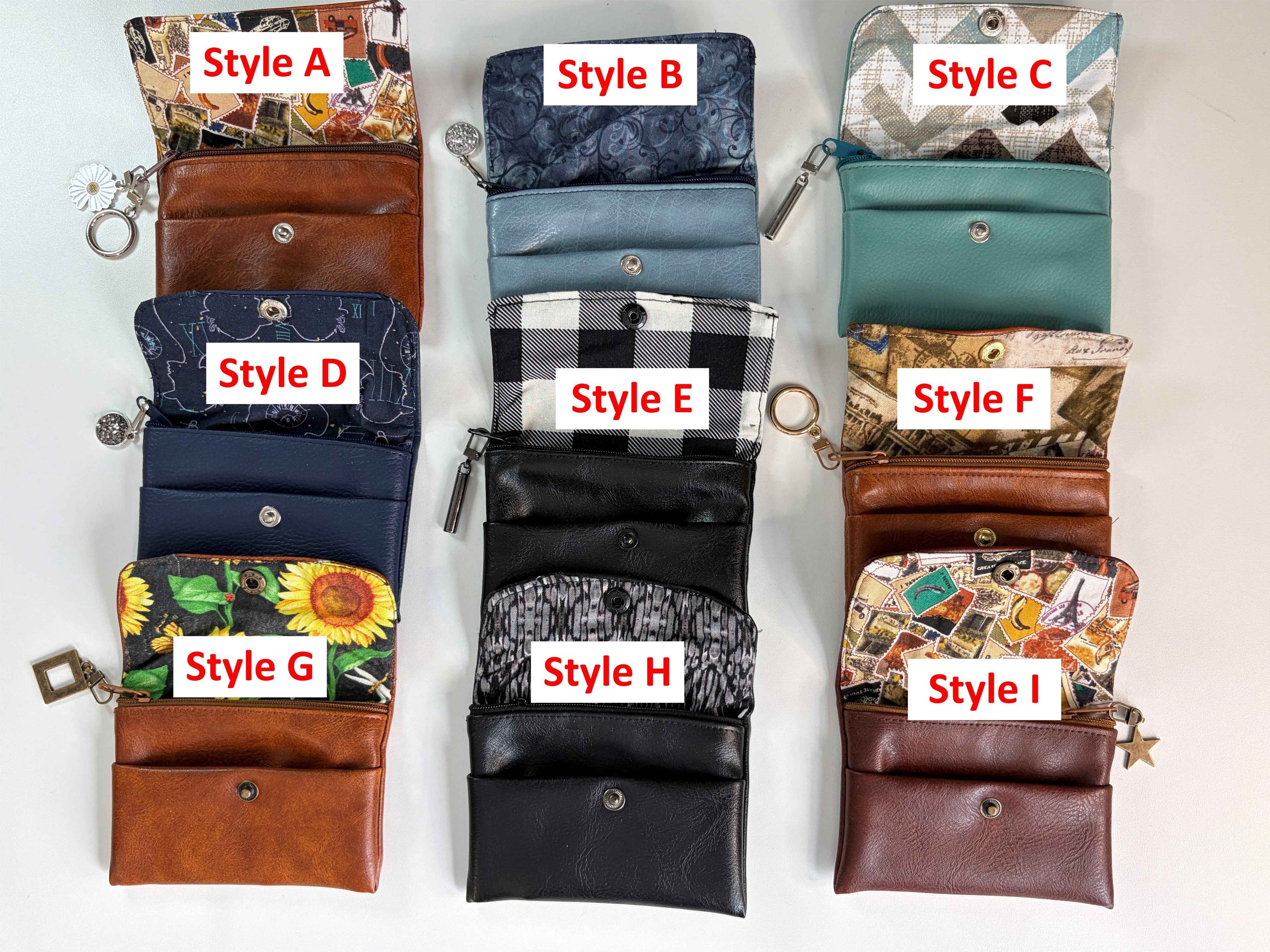 Porte monnaie en cuir synthétique - Style au choix