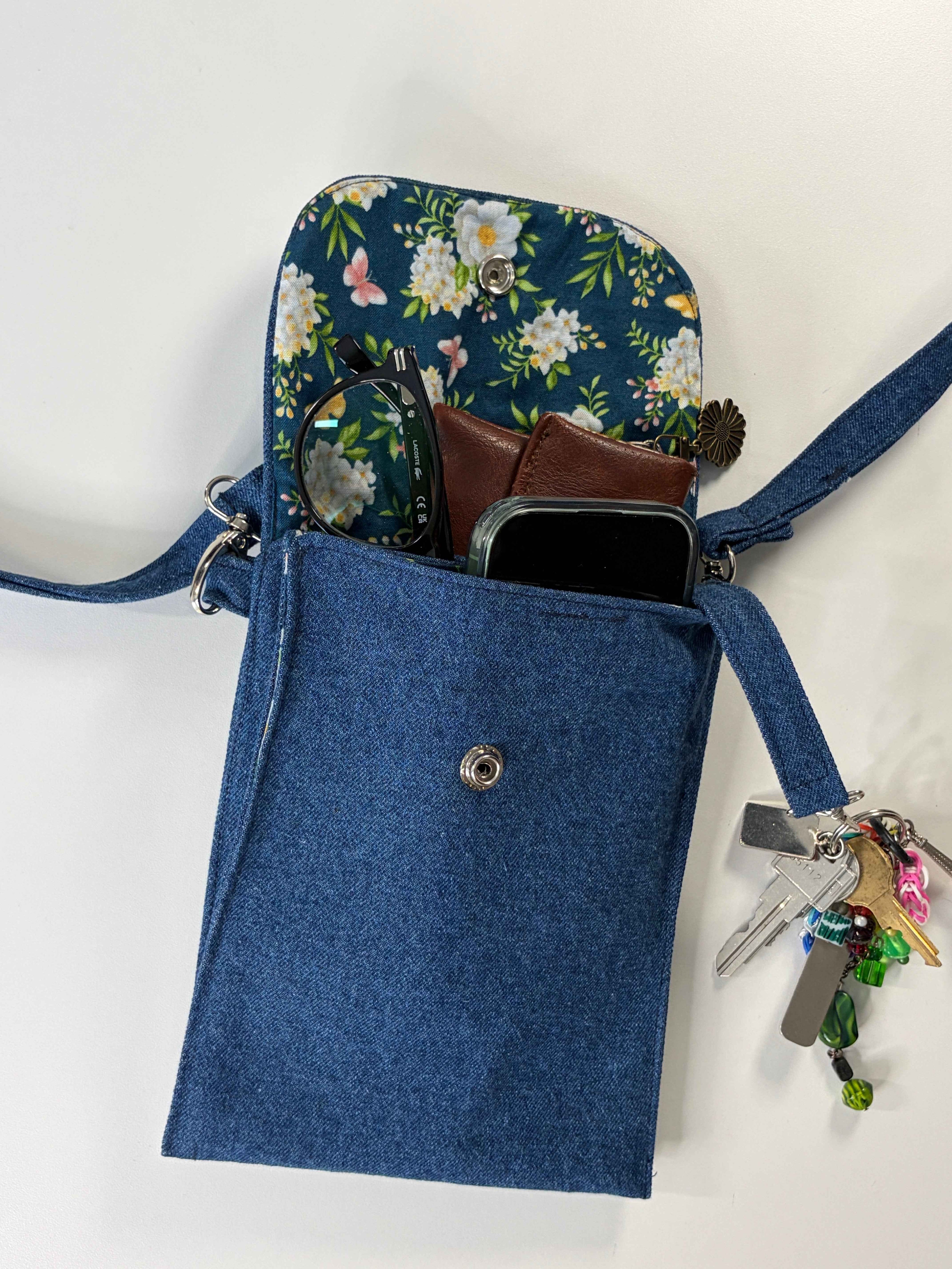 Sac bandoulière en denim recyclé