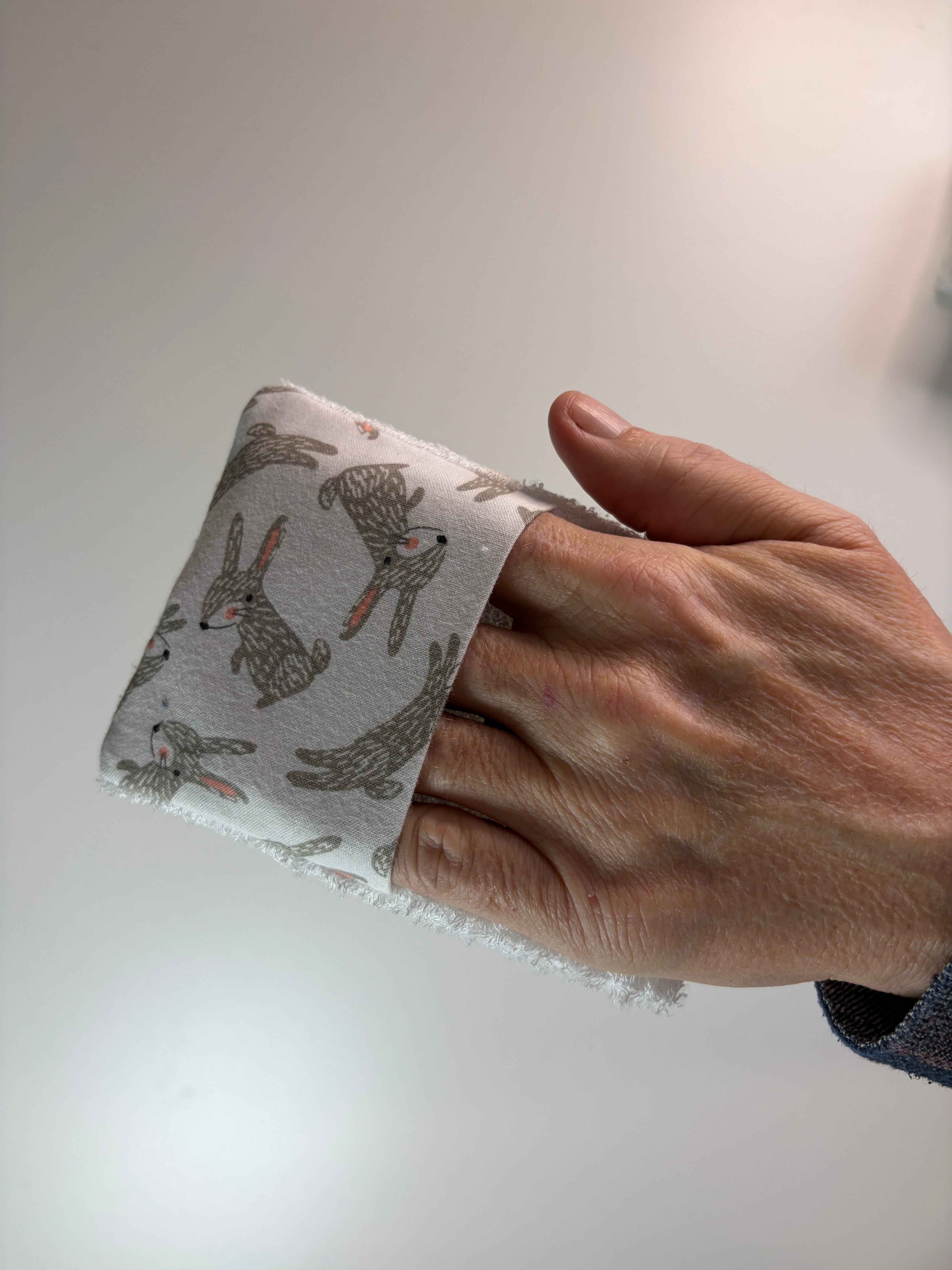 Débarbouillette pour bébé en ratine et coton