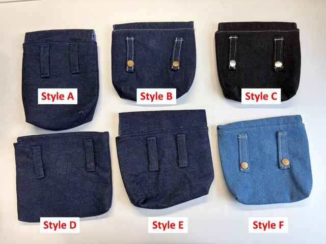 Sacoche de ceinture en denim, à bouton pression - Style au choix