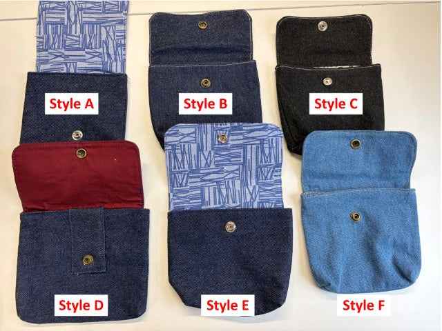 Sacoche de ceinture en denim, à bouton pression - Style au choix